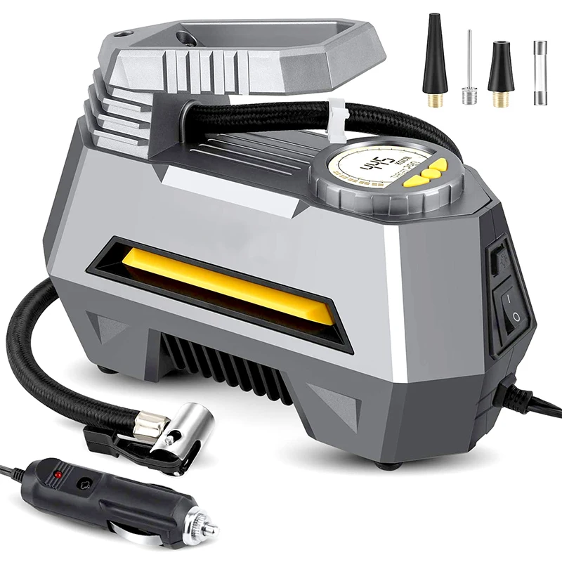 (modelo Digital) Inflador De Neumáticos Eléctrico De 12 V Para Coche Con Apagado Automático Y Luz Led