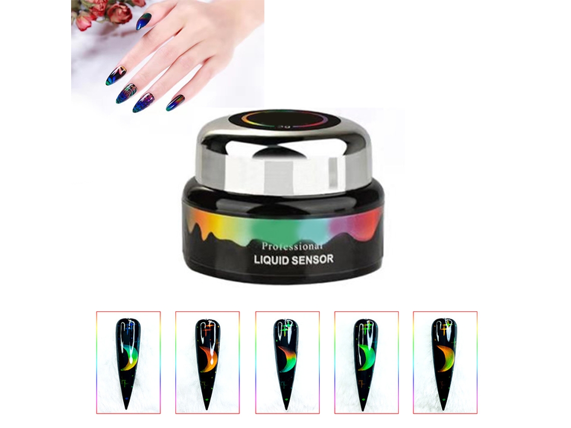 Esmalte De Uñas En Gel De Cristal Líquido Termocrómico, Cambia De Color Con La Temperatura, Color Neón Vibrante.