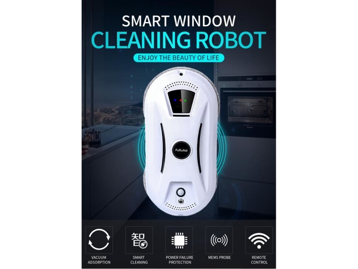 Bazarland30.Aspiradora robot ultradelgada para limpiar ventanas del hogar, limpiacristales eléctrico con control remoto.