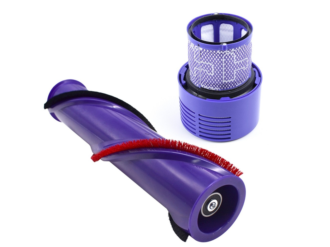 2 piezas para Dyson V10 aspiradora de mano inalámbrica, cepillo, barra de cepillo, filtro lavable, suministros de limpieza del hogar, herramientas para el hogar