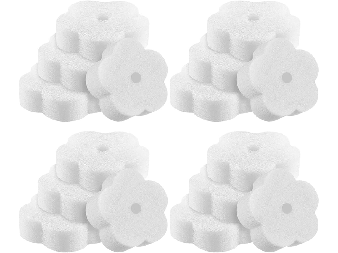 18 Piezas Esponja Absorbente De Aceite Para Spa Y Filtro Forma Flor Blanca Limpieza Piscinas Spas Residuos Flotantes