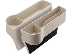 2 unidades de ranuras organizadoras para asiento de coche, portavasos de cuero PU, práctico relleno