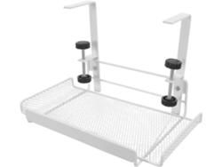 Estante De Almacenamiento Bajo Escritorio, De Acero Con Clip, Cesta Organizadora Blanca Para Cables Y Papeles.