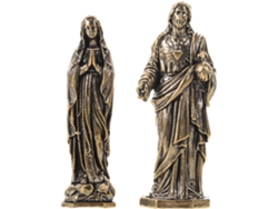 Figuras Católicas Sólidas Fáciles Ensamblar Juego 2 Piezas Latón Chapado Elegante Decoración Retro Escultura
