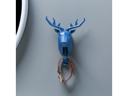 Elegante Gancho De Resina Azul Con Forma De Cabeza De Ciervo, Ideal Para Joyería, Llaves, Bufandas, Bolsos, Batas Y Ropa.