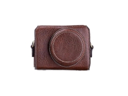 Estuche portátil de cuero sintético para cámara compatible con Sony Zv1, funda protectora extraíble con correa, bolsa de almacenamiento magnética Facpoet