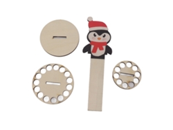 Soporte De Madera De Dos Niveles Para Dinero Navideño Con Múltiples Agujeros Para Decoración De Mesa.