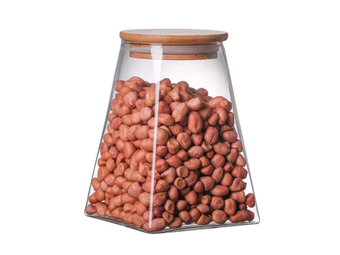 Frascos de vidrio con tapas de bambú, recipientes herméticos para alimentos secos, café, té MEOIRUERY