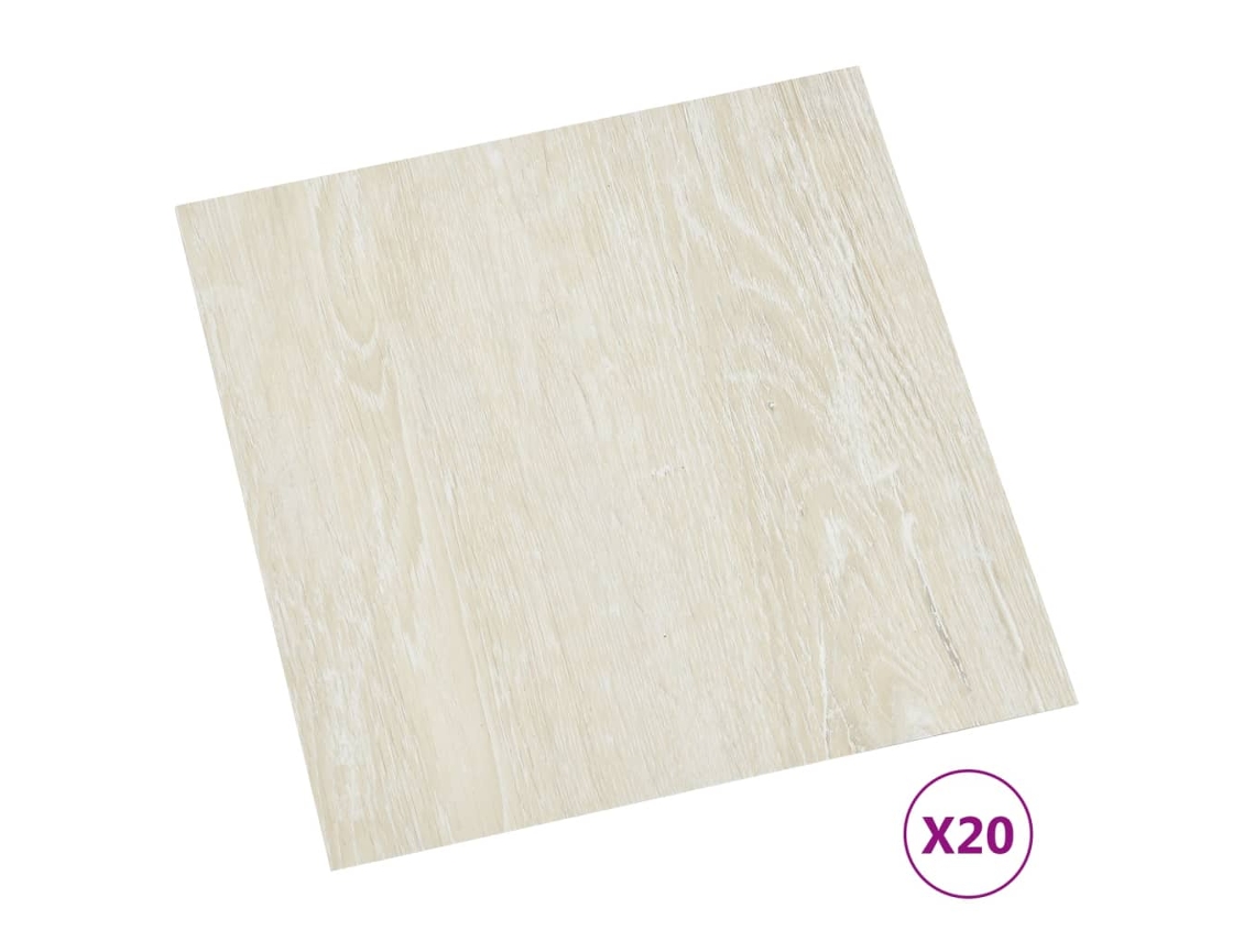 Conjunto 20 Lama para suelo VIDAXL Crema PVC