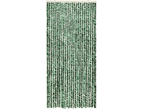 vidaXL Cortina mosquitera chenilla verde y blanco 100x220 cm