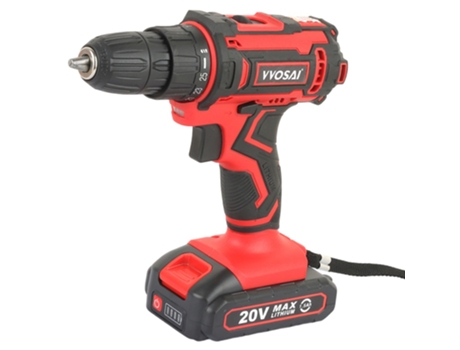 Destornillador eléctrico inalámbrico VVOSAI WS-3020-B1 20V 3/8 pulgadas tamaño de mandril 2 velocidades 1.5Ah paquete de batería con bolsa de herra...