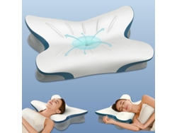 Almohada Cervical - Almohada Ergonómica Para El Cuello Para Dormir Almohadas De Espuma Viscoelástica Con Contorno Para Soporte Cervical