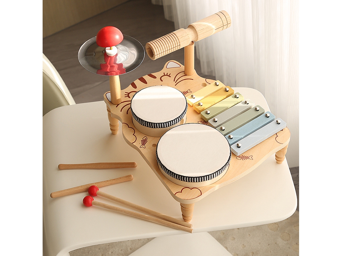 Juguete musical de madera para bebés y niños - Mesa musical multifuncional con función de percusión