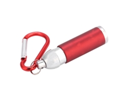 Mini linterna LED portátil, colorida, 2026, aleación de aluminio con llavero (rojo)
