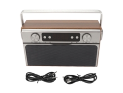 Altavoz Bluetooth retro con radio FM y despertador