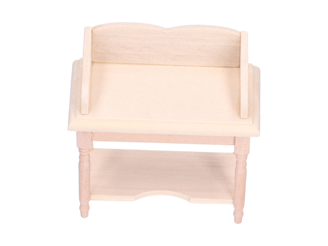 Escritorio en miniatura Mali para casa de muñecas, escala 1:12, accesorio de mobiliario de madera compuesta, 8,6 x 8,5 x 4,4 cm.