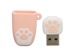 Unidad Flash Usb 2.0 Forma De Garra De Gato Estilo Cartoon Portátil Resistente A Vibraciones 64g Rosa Para Win Y Os X