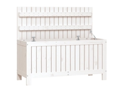 Caja de almacenamiento de jardín 108x42,5x54 cm Pino macizo Blanco MAISON EXCLUSIVE
