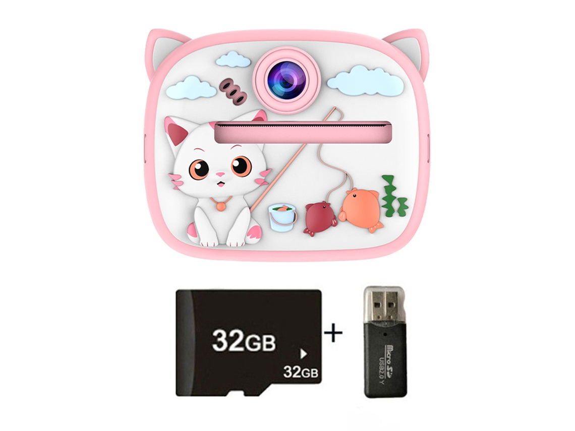 Siurn Hd 1080p Cámara Instantánea Gatito Rosa32glector De Tarjetas