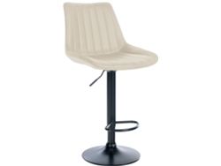 Taburete de bar Toni de cuero crema/negro CLP