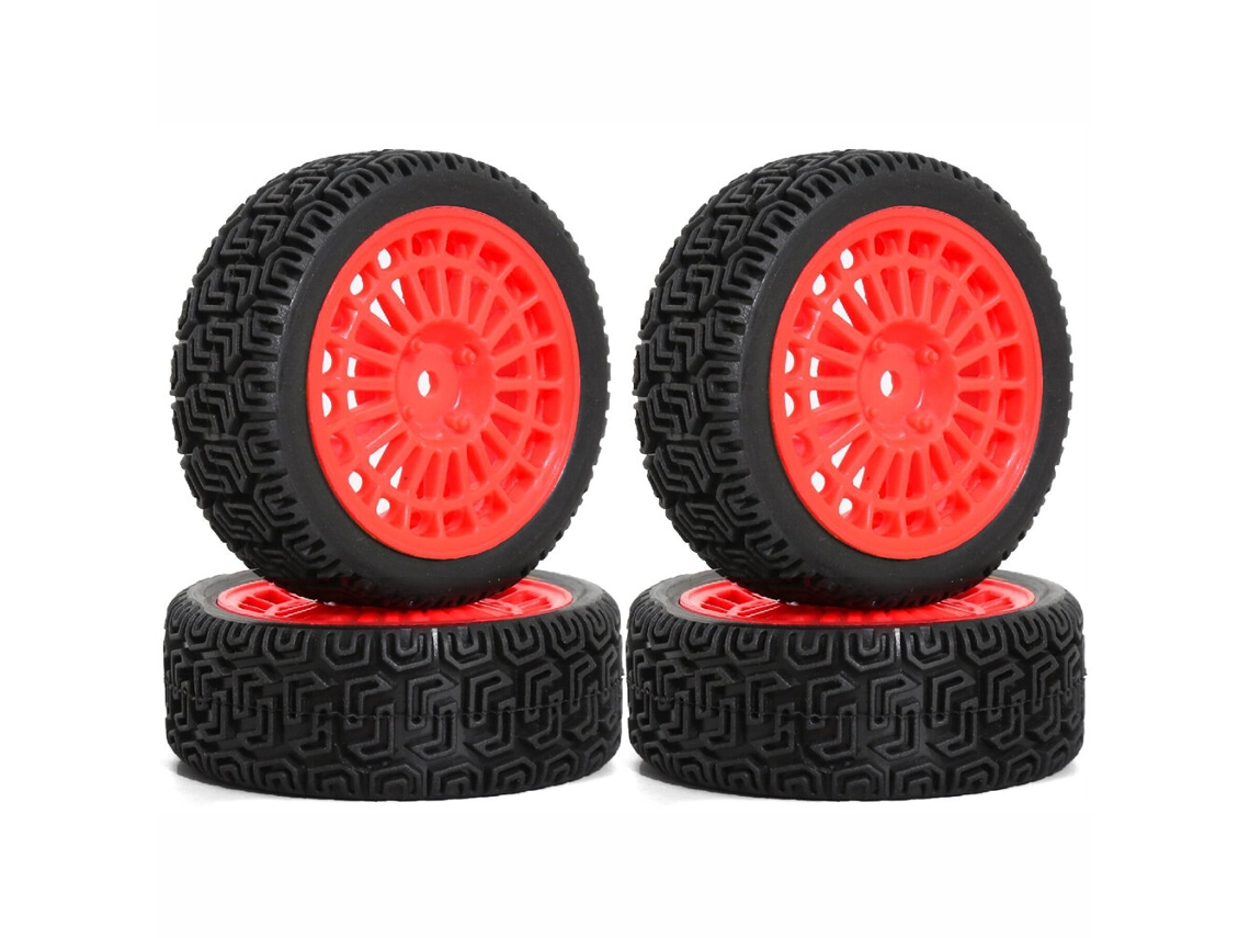 Yellow4pcs Upgraded Rc Car Parts Wheel Tires For 70mm Rv 1/10 Tamiya Xv02 Rc Car Vehicle Models Accessories