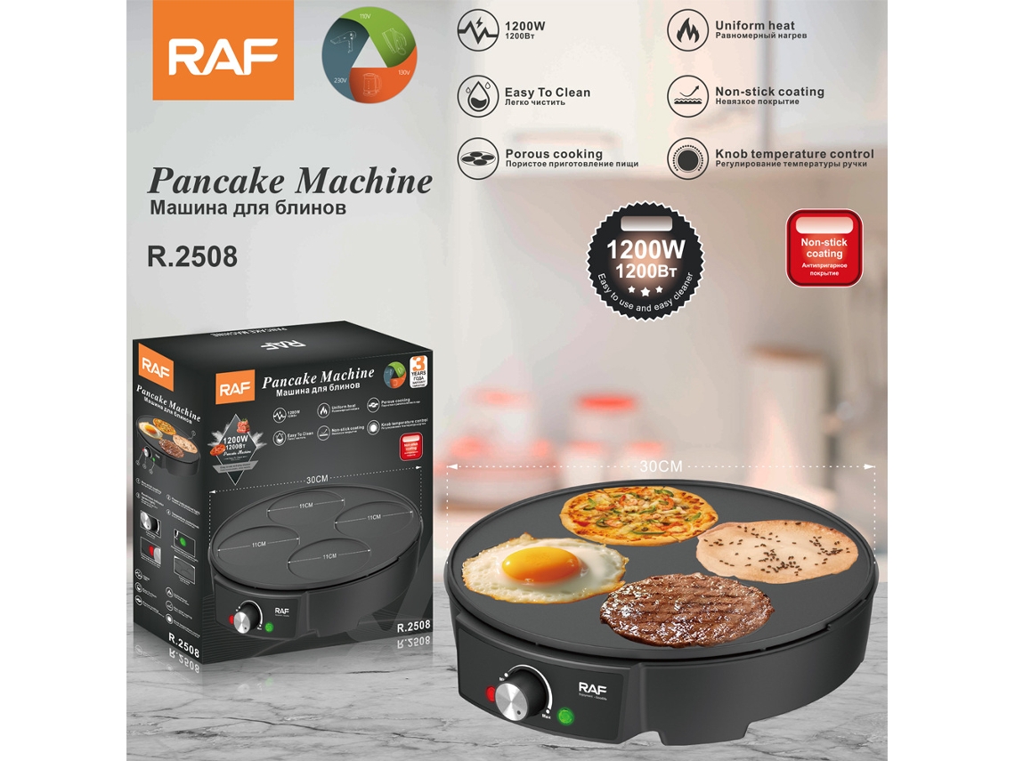 Plancha eléctrica doméstica de estándar europeo, multifuncional para preparar panqueques para el desayuno, con temperatura ajustable. Mdug