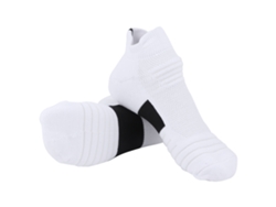 Calcetines De Algodón Peinado Deportivos Para Baloncesto Y Running Con Absorción De Impacto Y Transpirables Blanco Negro