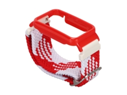 Pulsera De Nailon Trenzado Con Funda Protectora Para Mi Band 7 Pro - Rojo, Blanco Y Rojo