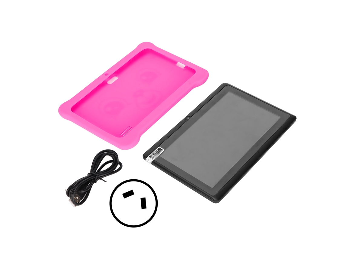 Tableta infantil de 7 pulgadas, 2 GB DDR, 32 GB EMMC, pantalla IPS, cámara dual, luz dorada