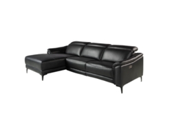 Sofá chaise longue relax izquierda piel negro ANGEL CERDA