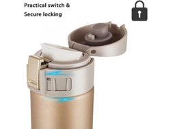 Botella térmica de acero inoxidable de 500 ml con doble pared, aislamiento al vacío y sistema antifugas.