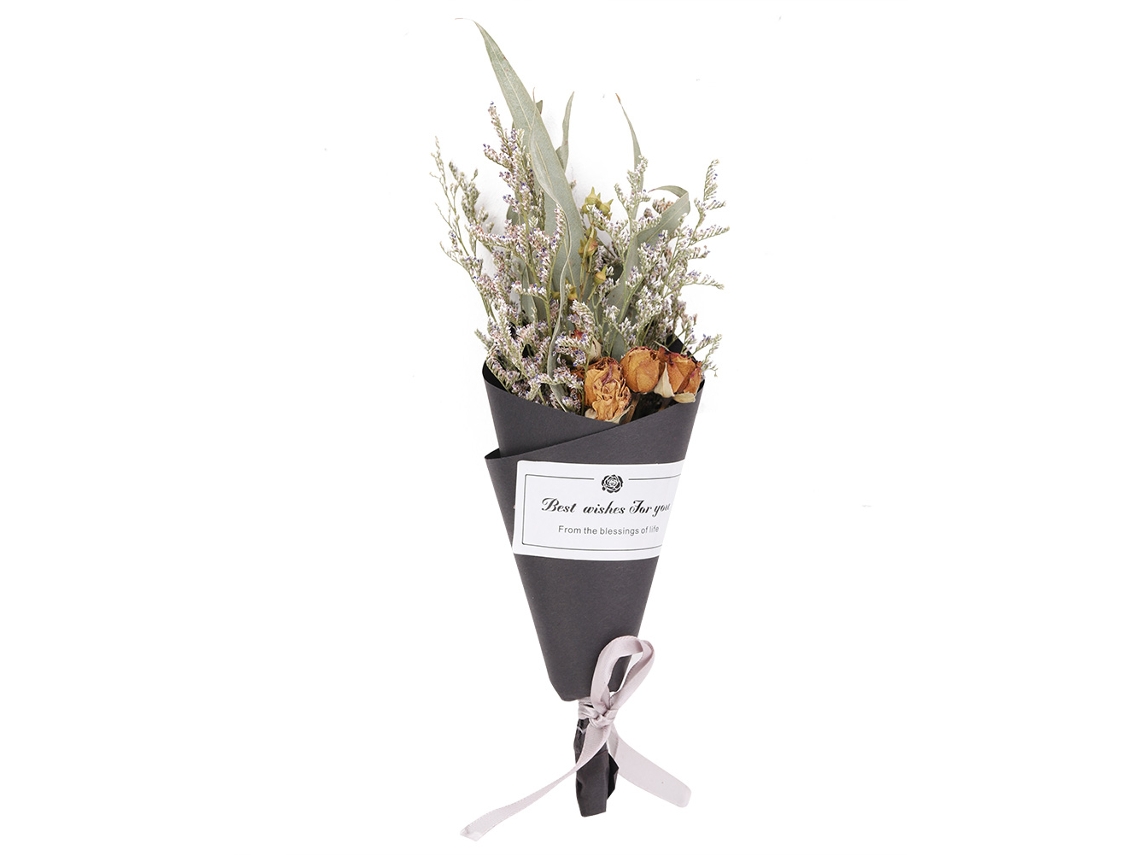 Baok-1 Ramo de rosas artificiales secas para decoración del hogar, bodas y fiestas - Regalo ornamental
