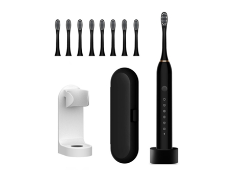 Cepillo de dientes eléctrico HHZ Base recargable ultrasónica8 cabezales de cepilloSoporte para bolsa de viaje