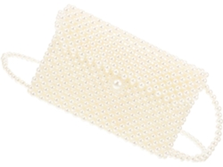 Bolso de hombro elegante Ciieeo, hecho a mano, con cuentas blancas, para teléfonos móviles.