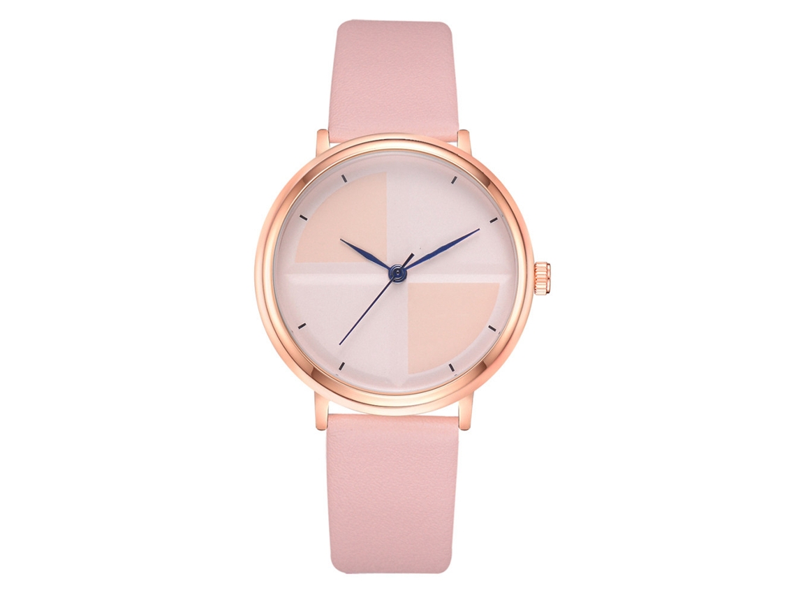 Reloj De Pulsera De Cuarzo Para Mujer Con Correa De Piel Sintética, Estilo Moderno, Metal, Oro Rosa, Morado.