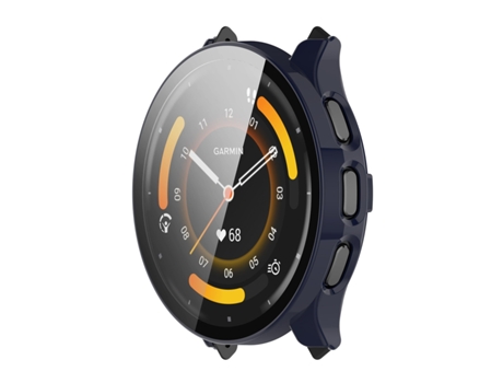 Garmin Venu 3S ENKAY Hat-Prince Pieza de cobertura total + Caja de reloj integrada con película de vidrio templado (Azul oscuro)