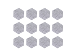 12 Paneles Acústicos Hexagonales Para Pared, Absorción De Sonido, 14x12x7 Cm, Gris Claro.