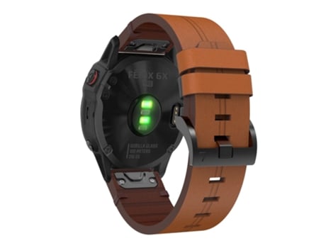 Correa de piel auténtica para Garmin Fenix 6X - castaño