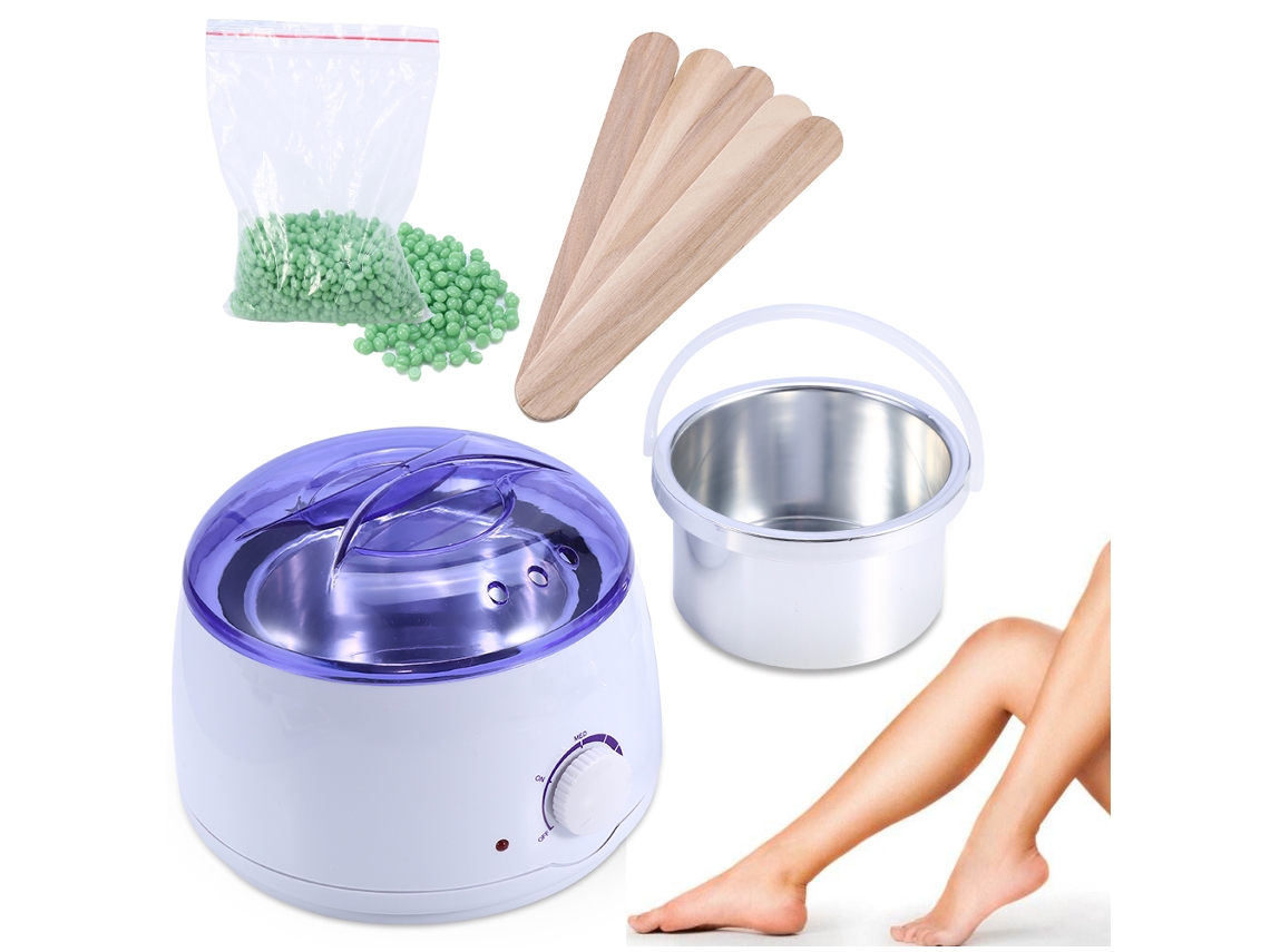 Kit De Cera Caliente Profesional Para Depilación Con Tetera Calefactora Y 100g De Cera Brasileña (manzana)