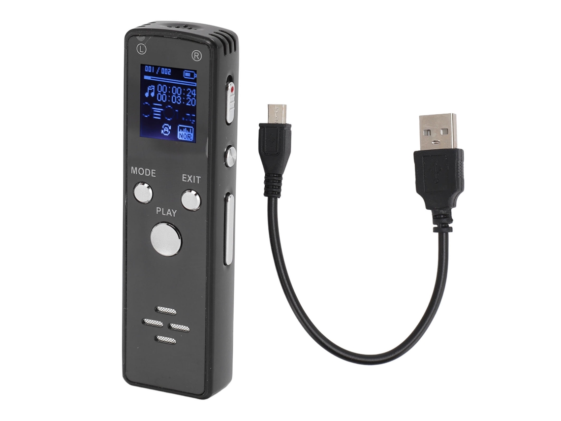 Gravadora De Voz Digital Com Redução De Ruído 32gb Reprodutor Mp3 Portátil Liga De Zinco 220mah