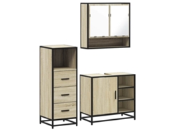 Maison Exclusive - Set De Muebles De Baño 3 Pzas Madera Contrachapada Roble Sonoma