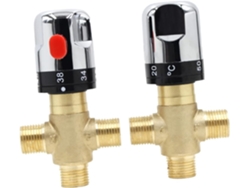 Válvula Mezcladora Termostática De Cobre Con Sistema De Seguridad Térmica Integrado Y Control Preciso De La Temperatura.