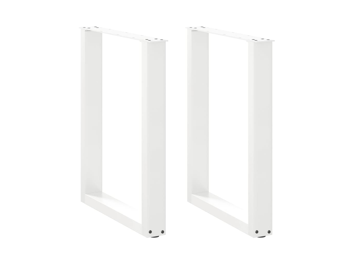 vidaXL Patas de mesa de centro forma U 2uds acero blanco 70x(72-73) cm