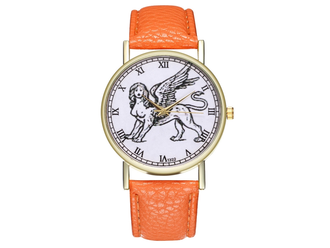 Reloj De Cuarzo Elegante Y Casual Unisex De Moda Regalo (naranja)