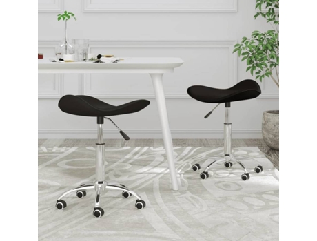 Conjunto 2 Silla de comedor giratoria VIDAXL Negro Cuero artificial (44x44x(46-57) cm)