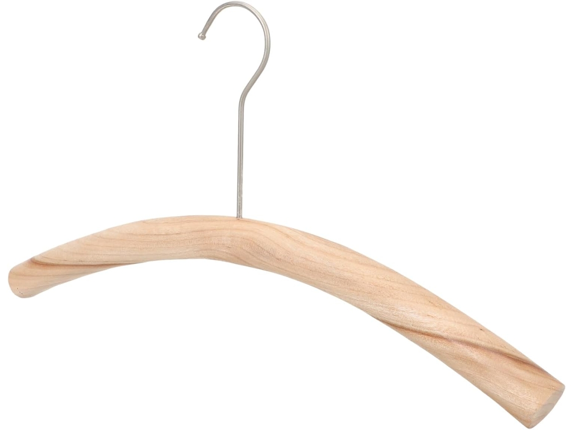 Percha Madera Natural Resistente Antideslizante Faldas Acabado Arañazos Ideal Dormitorio Armario Estilo