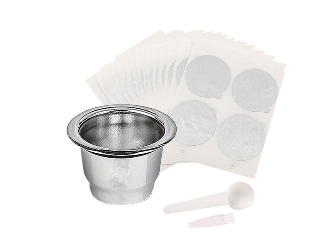 MEOIRUERY Cápsulas Reutilizables para Espresso, Cápsulas de Café Recargables en Acero Inoxidable con Filtros, Compatibles con Máquinas Nespre, con Sellado en Lá
