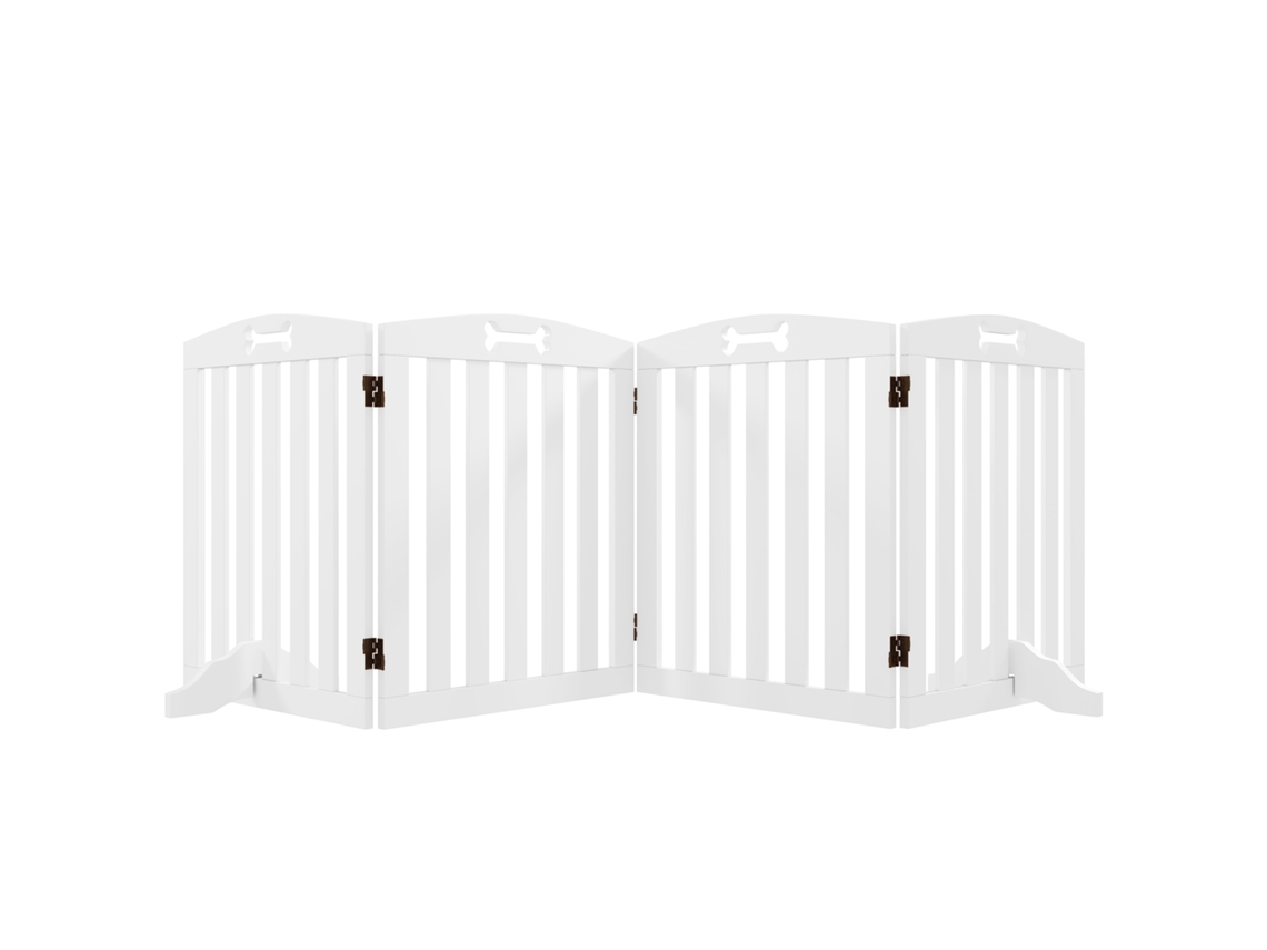 Juego De 4 Puertas De Seguridad Para Perros, 208 X 61 Cm, Plegables, Blancas.