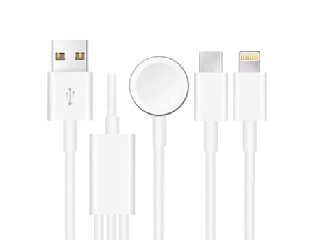 Apple Watch Series, iPhone y teléfono con puerto tipo C Cable de carga magnético USB 3 en 1 de 4 pies/1,2 m