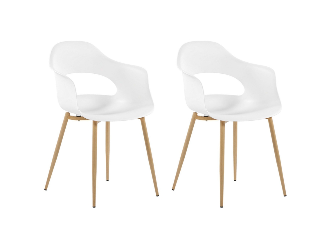 2 cadeiras de jantar em estilo escandinavo BELIANI Utica de Material sintético Branco 54x47x81